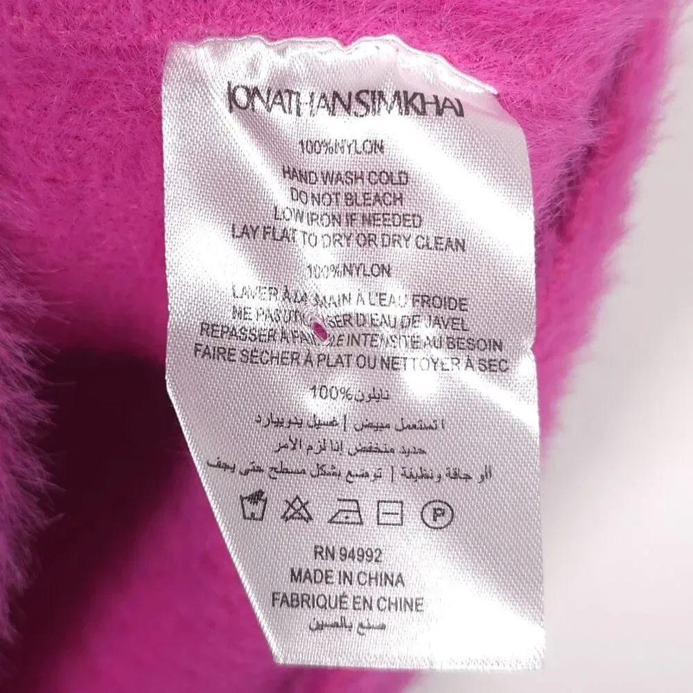 JONATHAN SIMKHAI Women's New XL Mini Skirt Hot Pink Barbie Fuzzy Soft Glam